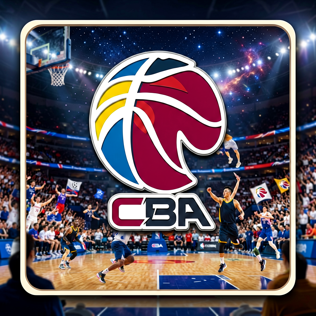 CBA篮球联赛标志，展示中国男子篮球职业联赛内容